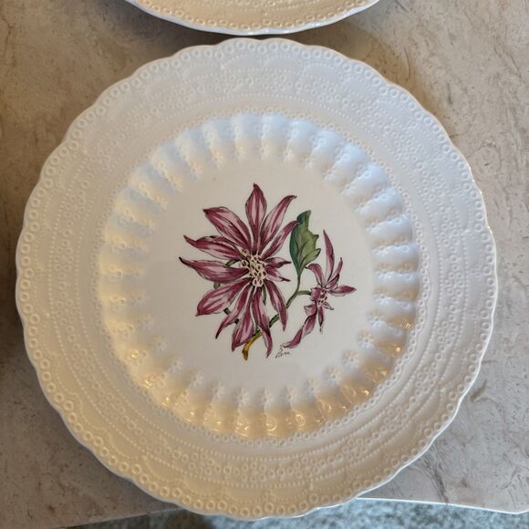 Spode England 9" Set of 4 Luncheon Plates BERMUDA FLOWERS Assorted Vintage - Picture 3 of 12